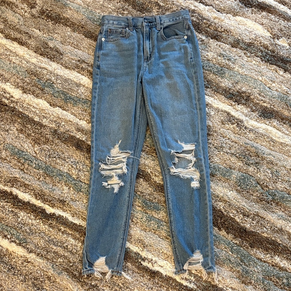 American Eagle Outfitters Ripped Blue Skinny Jeans